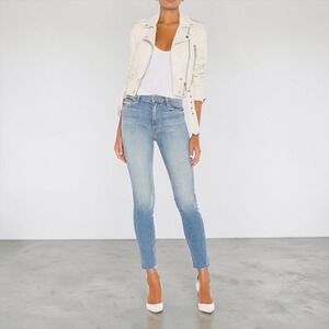 Mother High Waisted Looker Ankle Fray in Shoot To Thrill Size 28 Denim Stretch